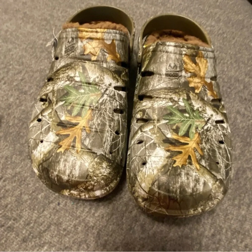 Realtree Shoes Mens Size 8 Lined Clogs Camo Water Active Lifestyle Slip‎ On New